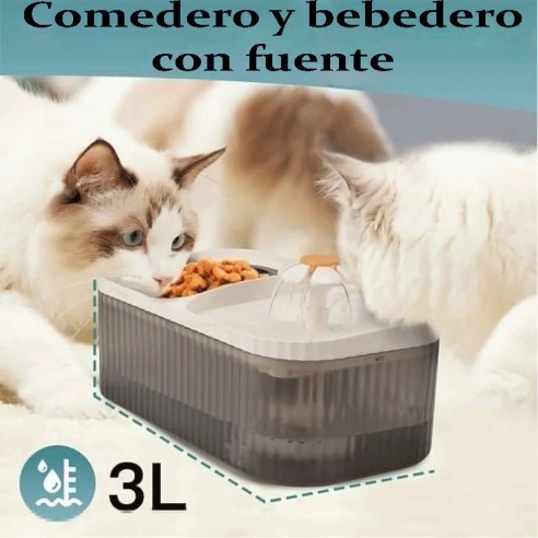 Comedero y bebedero para mascotas