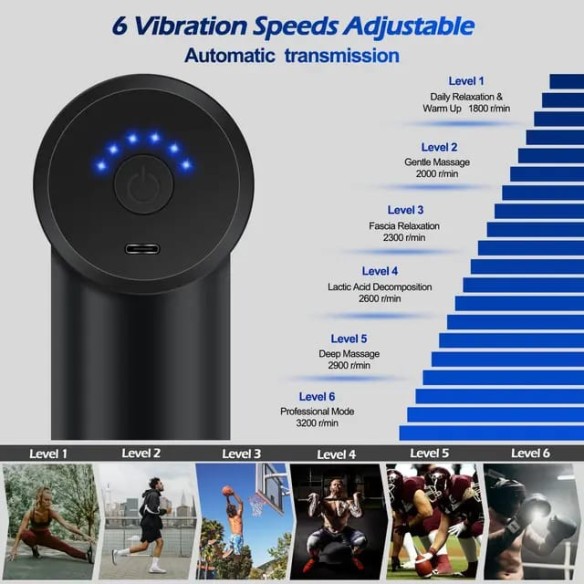 Mini Pistola de masaje con boton color negro