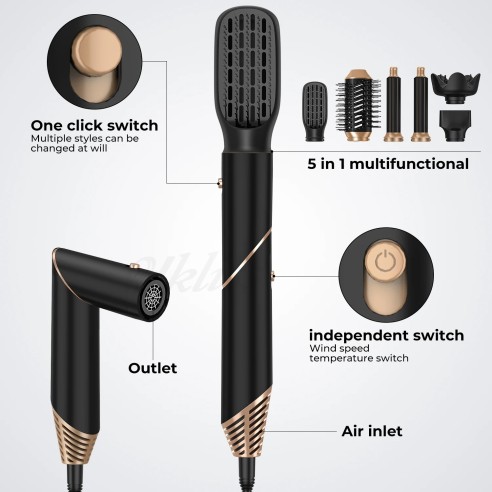 Secador de pelo plegable 6 en 1