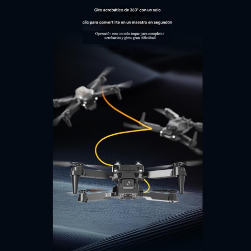 Dron con cámara gran angular y funda