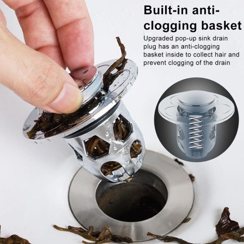 Tapón de drenaje para lavabo-(Pack de...