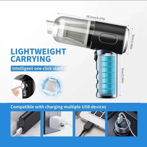 Aspirador de mano inalámbrico para el coche