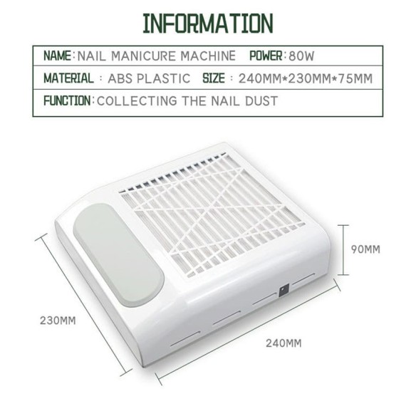 Aspirador de polvo de uñas
