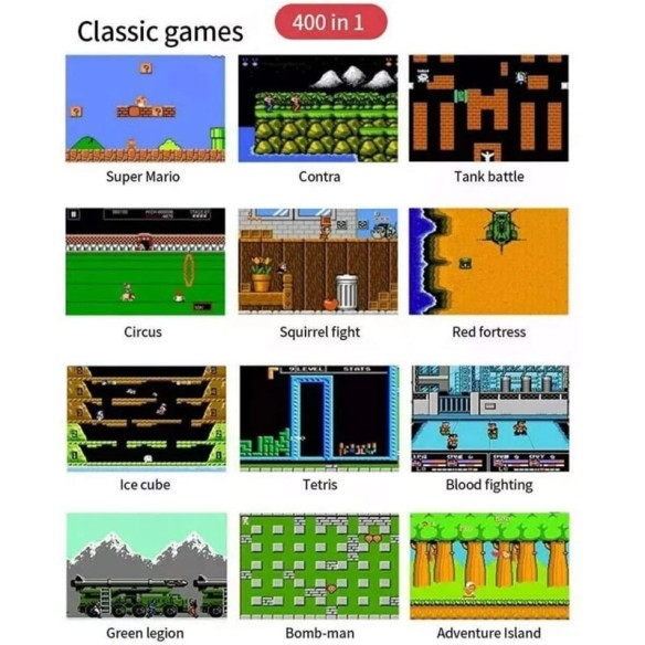 Consola de juegos clásicos portátil 400 en 1