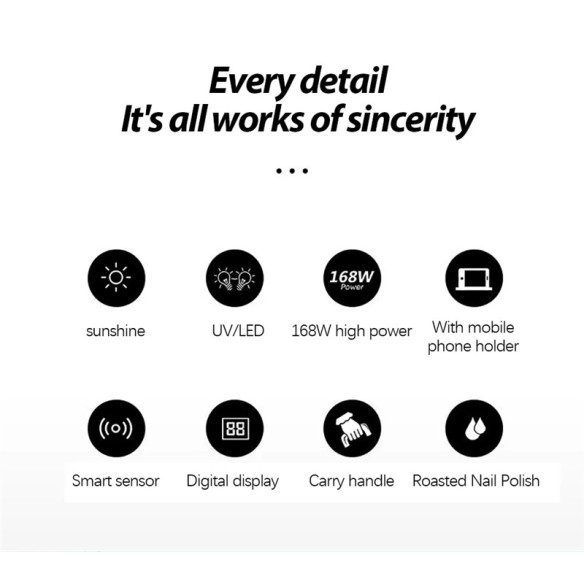 Lámpara de uñas UV 168W