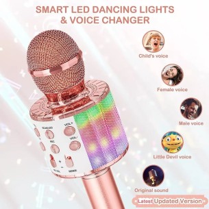 Micrófono Karaoke con luces...