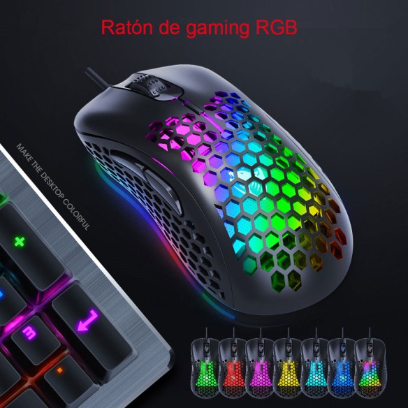 Ratón con luz en 7 colores